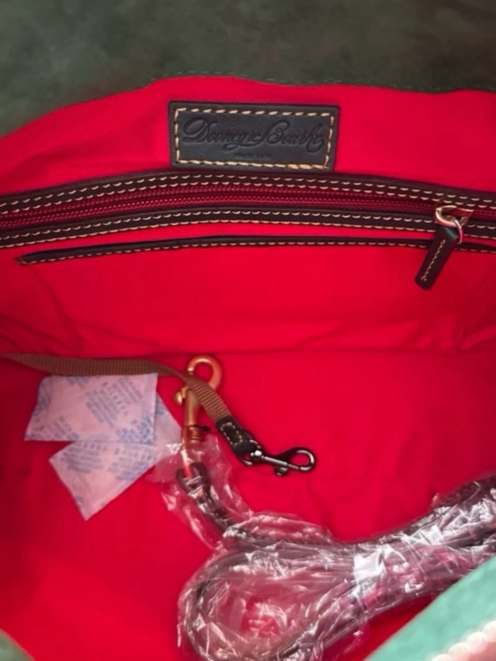 Dooney & Bourke Florentine satchel in Teal with strap - Picture 9 of 12